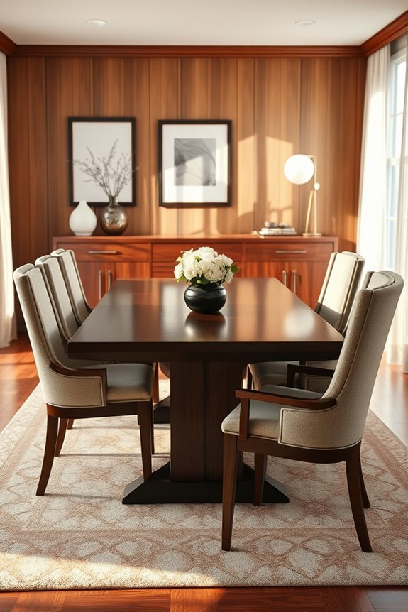 elegant dark wood dining