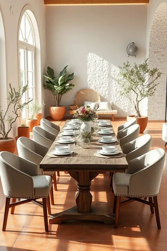 elegant dining atmosphere created