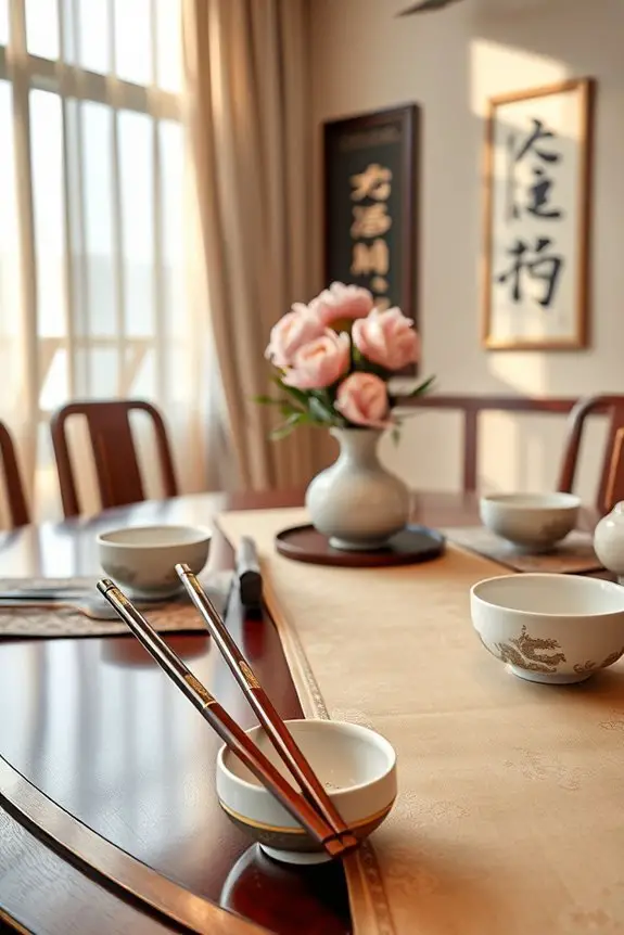 elegant dining with chopsticks