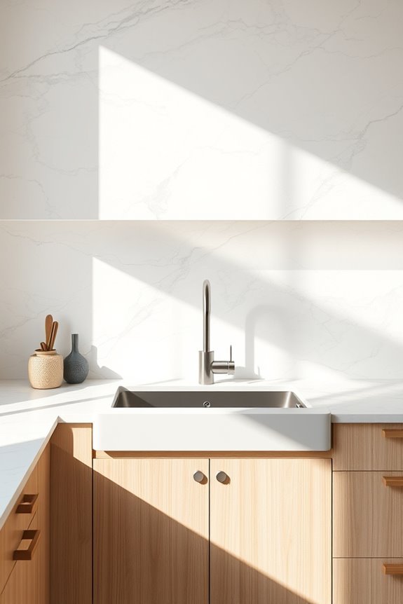 elegant durable quartz backsplashes