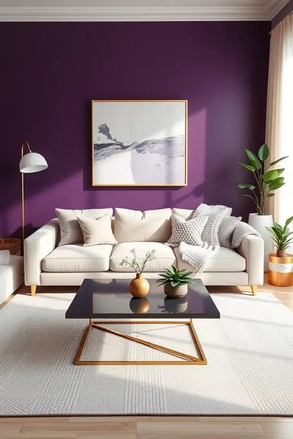 elegant eggplant living room