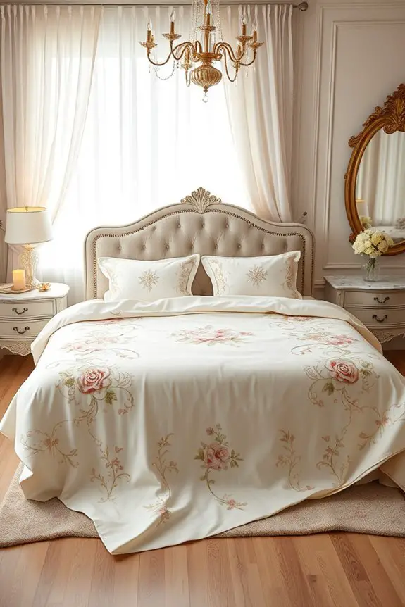 elegant embroidered bedspread transformation