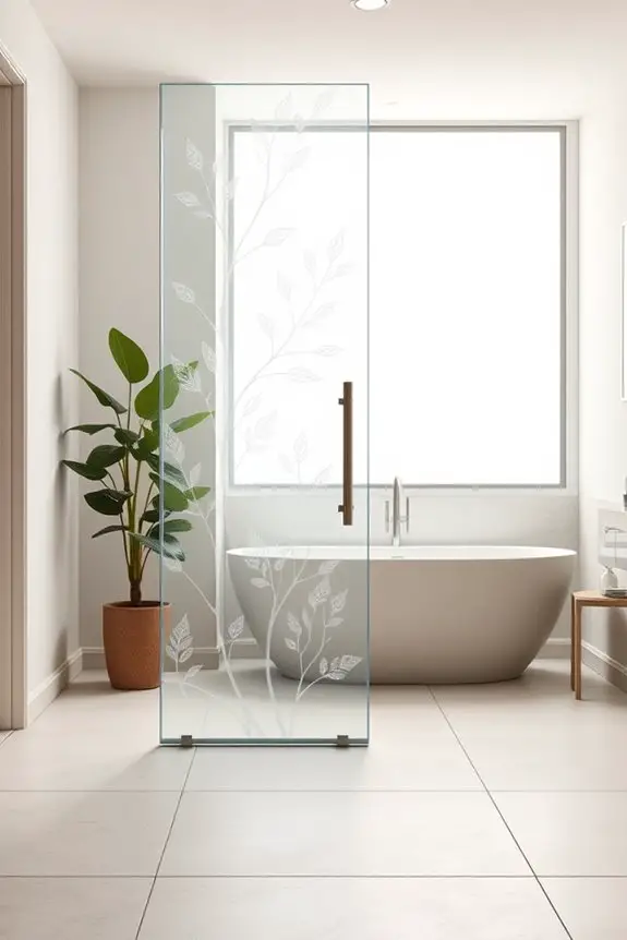elegant etched glass features