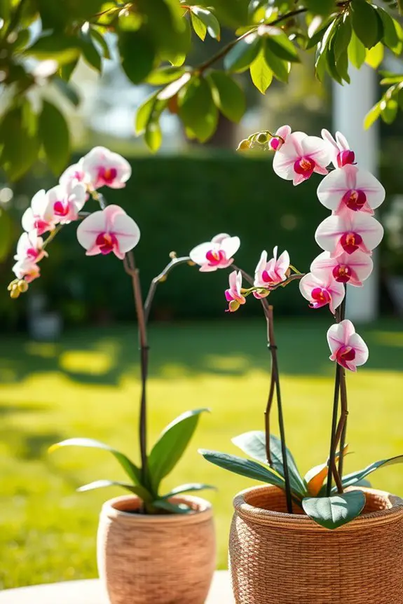 elegant faux orchids planters