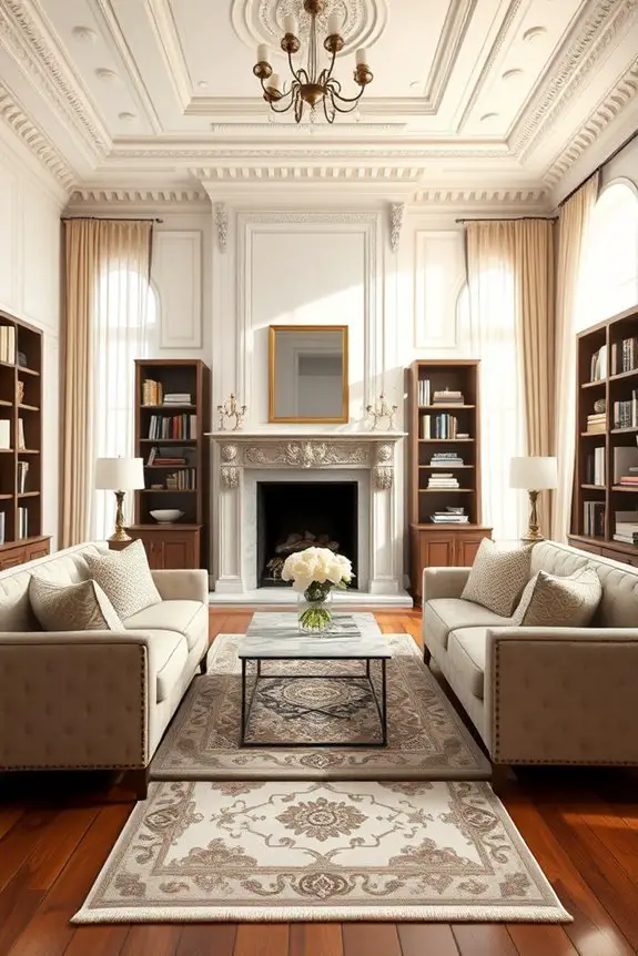 elegant fireplace seasonal decor