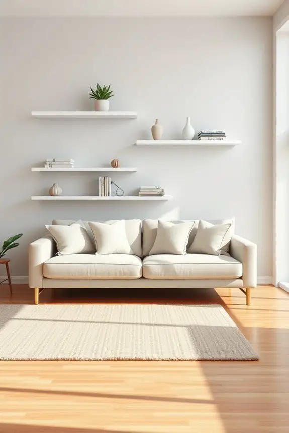 elegant floating shelf arrangements
