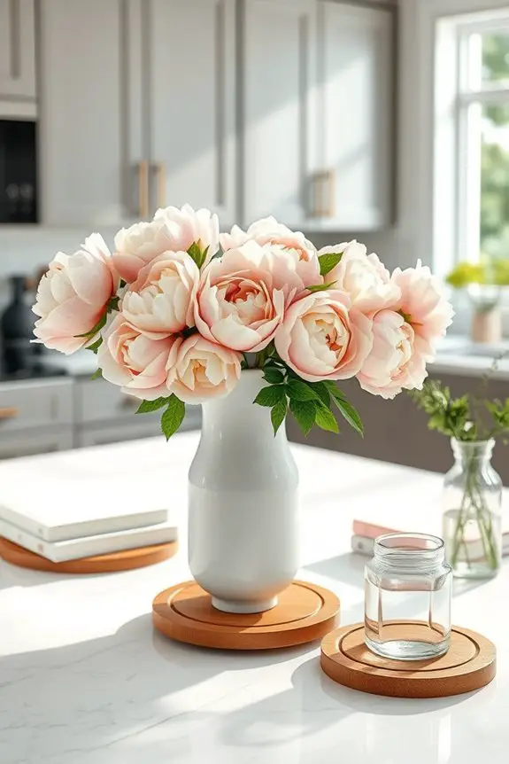 elegant floral kitchen centerpieces