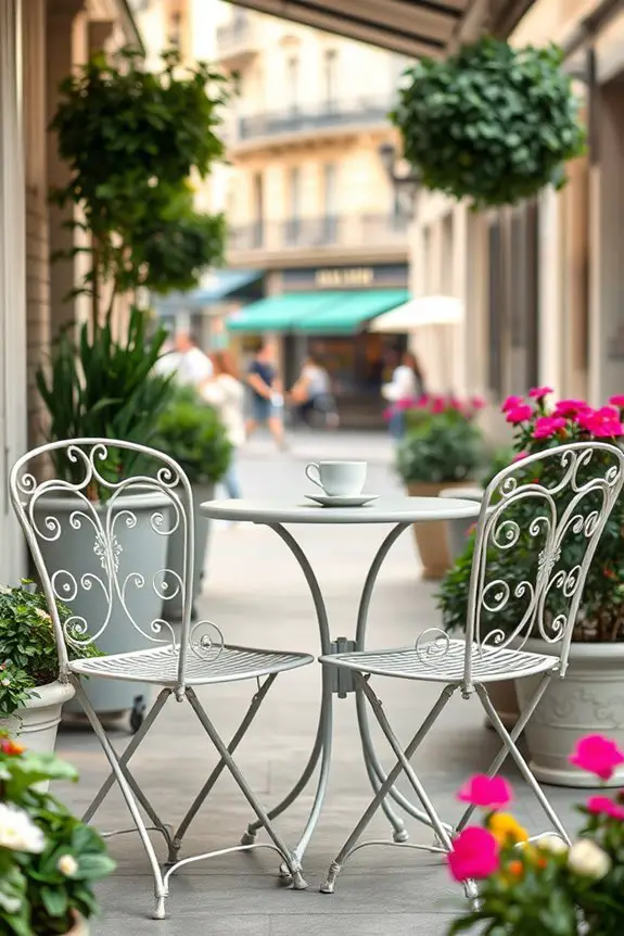 elegant folding metal chairs