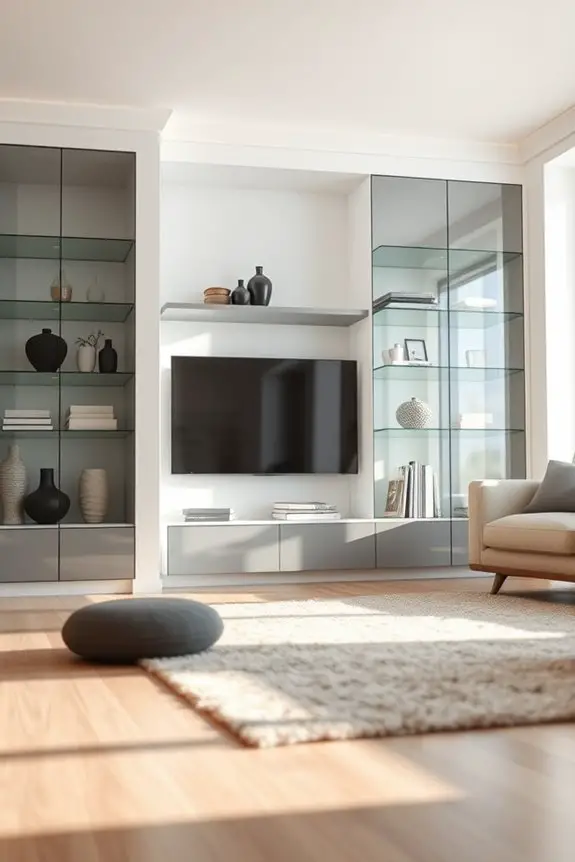 elegant functional glass cupboards