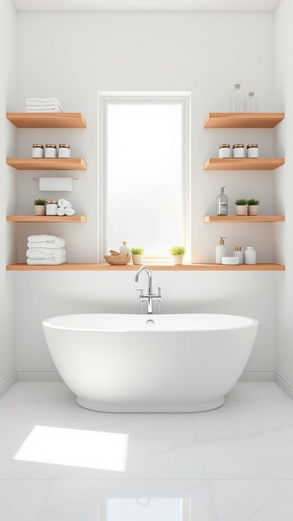 elegant functional white shelving