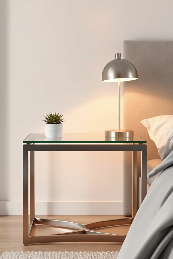 elegant glass and metal