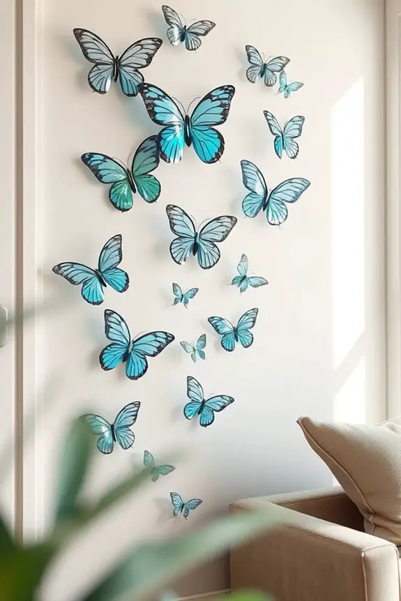 elegant glass butterfly decor