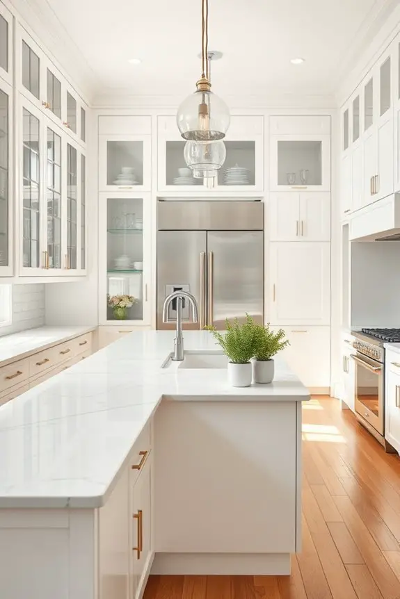 elegant glass cabinet displays