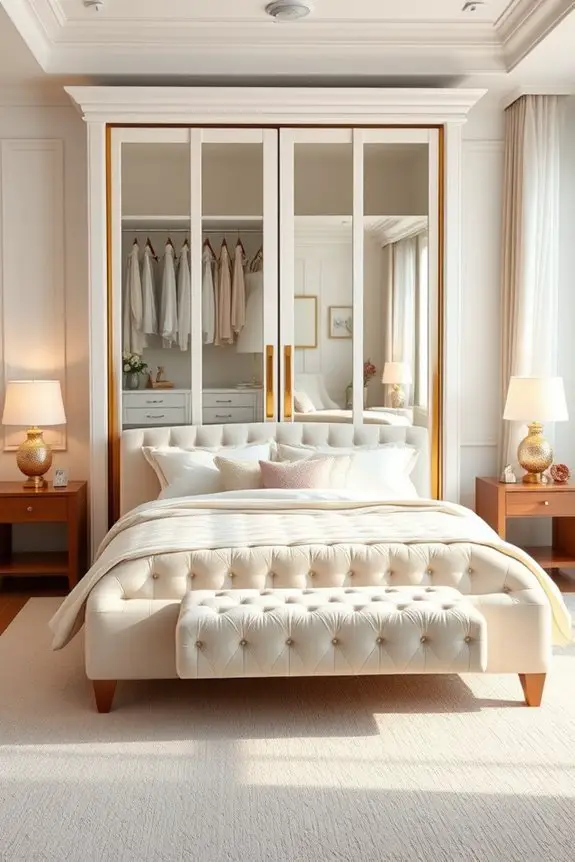 elegant glass door wardrobe