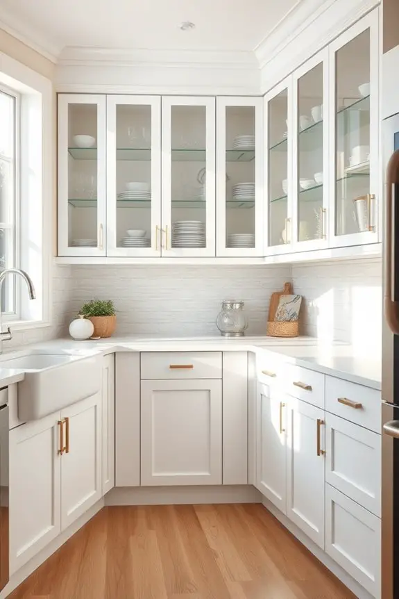 elegant glass front cabinets