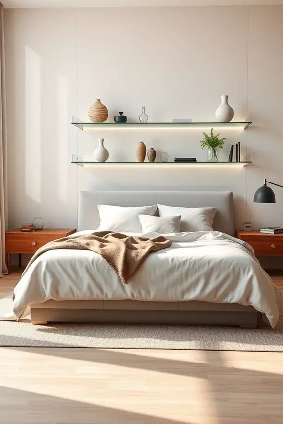 elegant glass shelving design