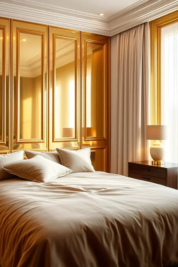 elegant glossy gold paneling