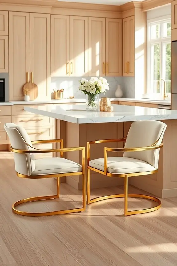 elegant gold accent chairs