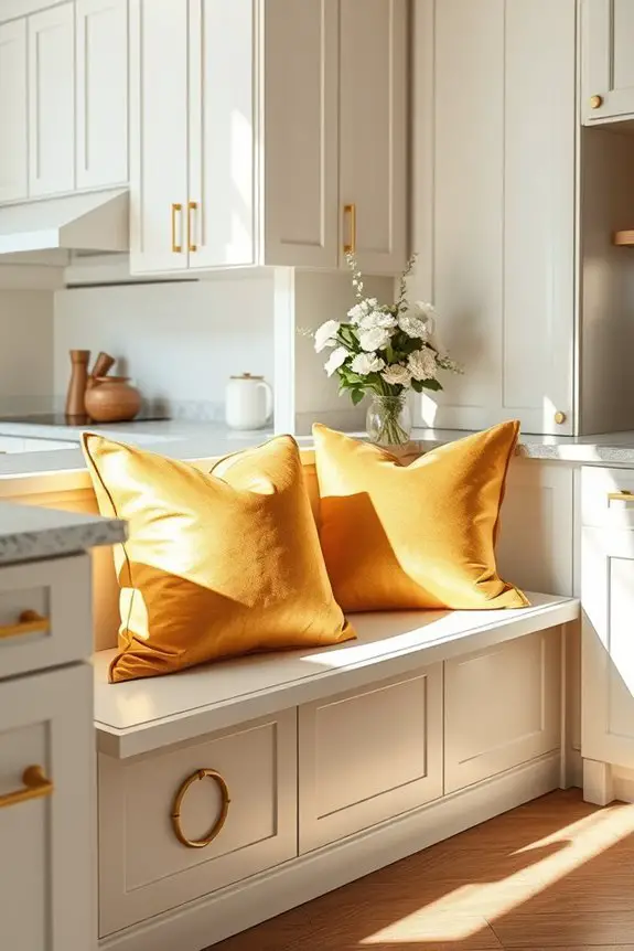 elegant gold accent pillows