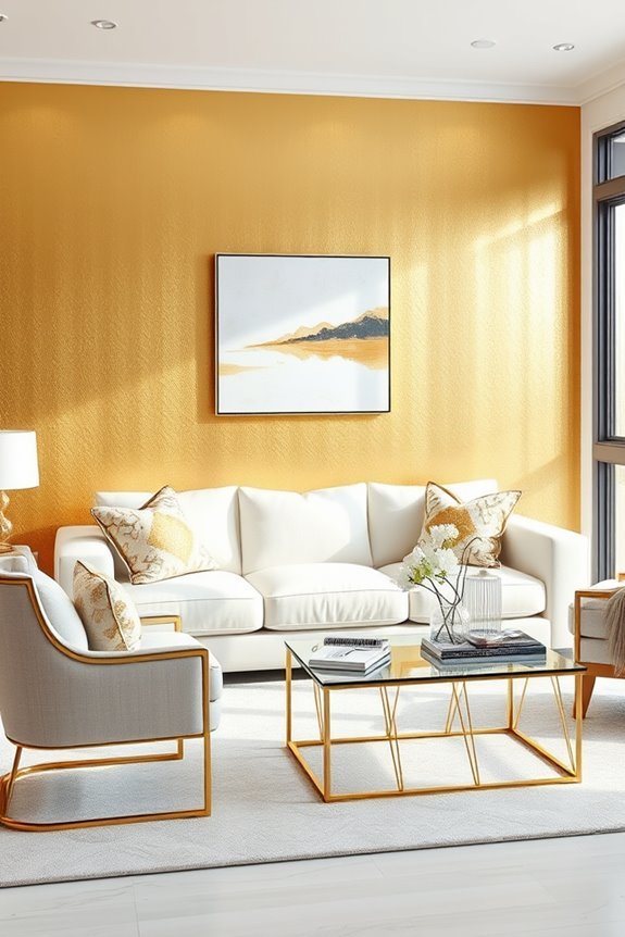 elegant gold accent wall