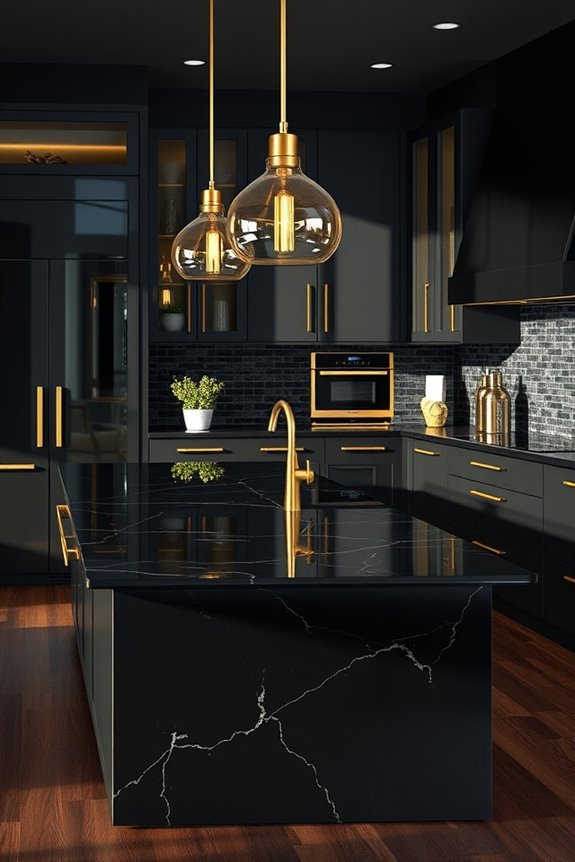 elegant gold accents shine