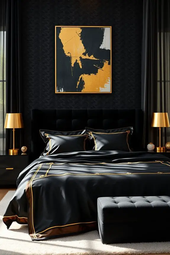 elegant gold and black decor