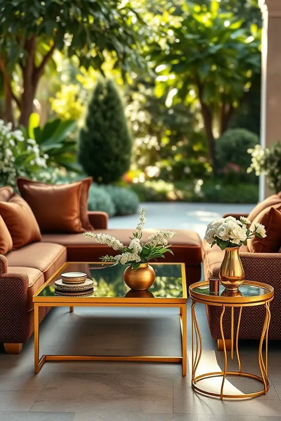 elegant gold and brown furniture