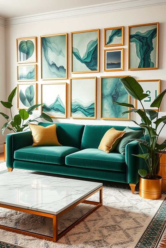 elegant gold and green decor