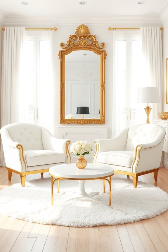 elegant gold and white chairs