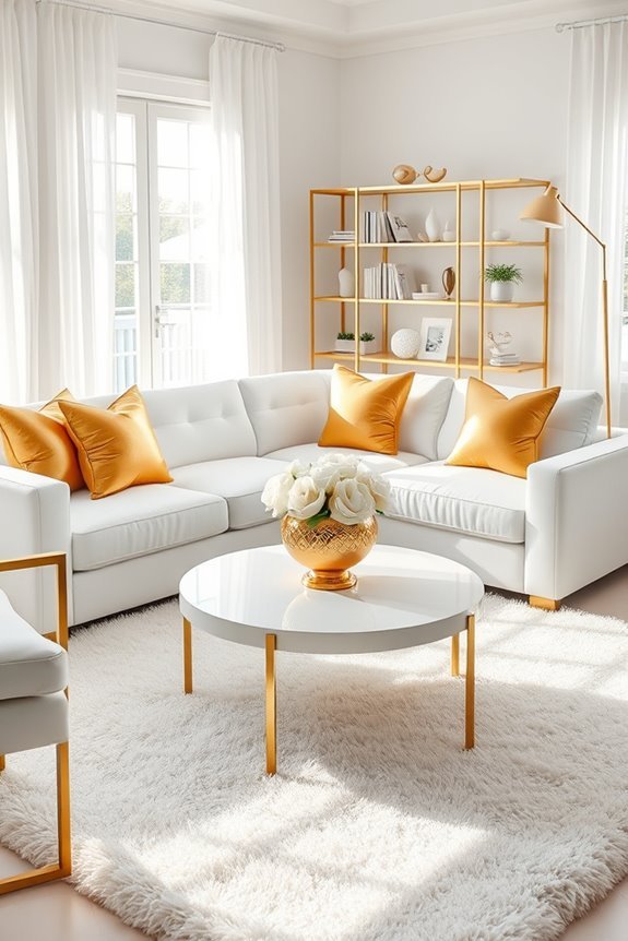 elegant gold and white furniture