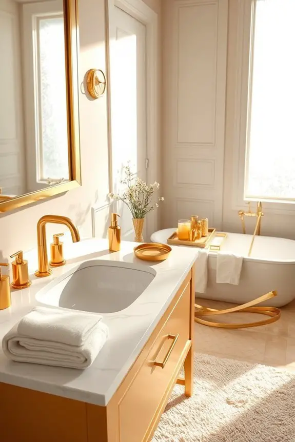 elegant gold bathroom accents