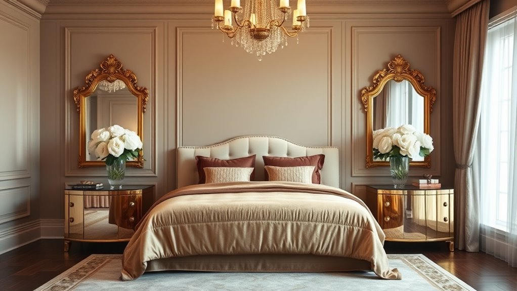 elegant gold bedroom accents