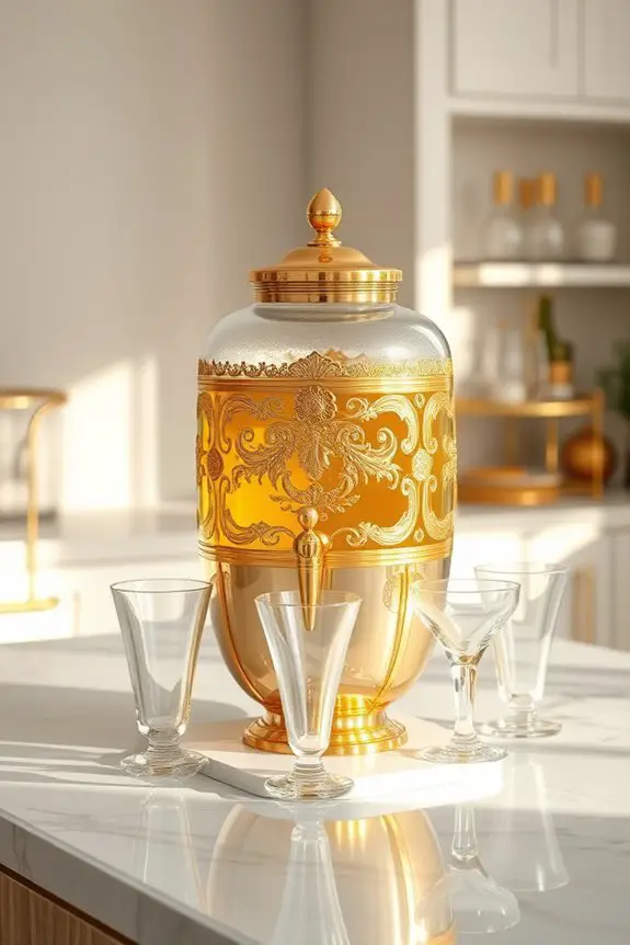 elegant gold beverage service