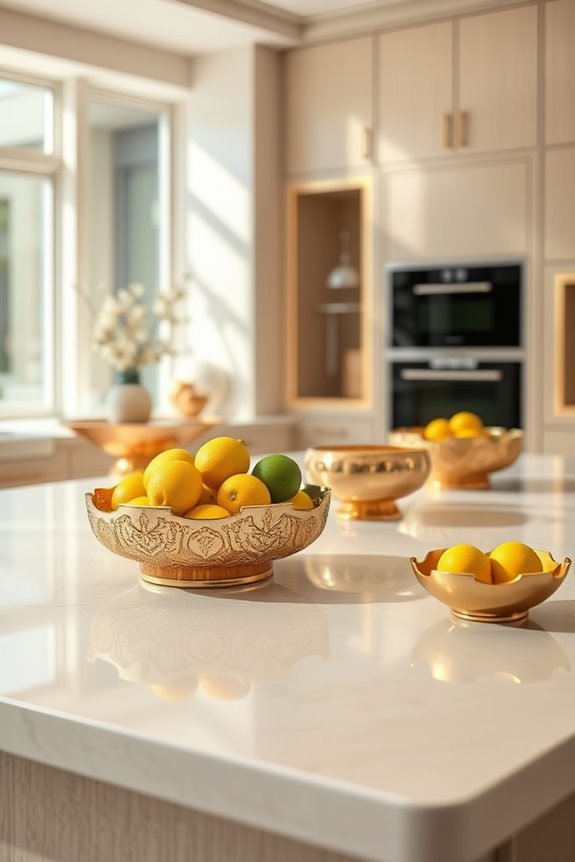 elegant gold bowl arrangements