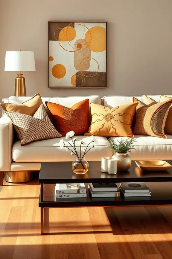 elegant gold decorative pillows
