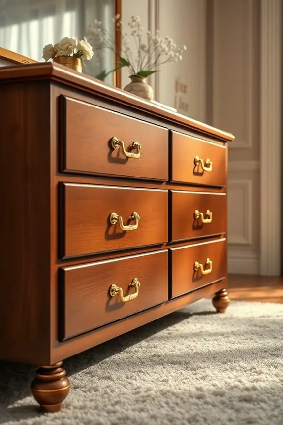 elegant gold drawer hardware