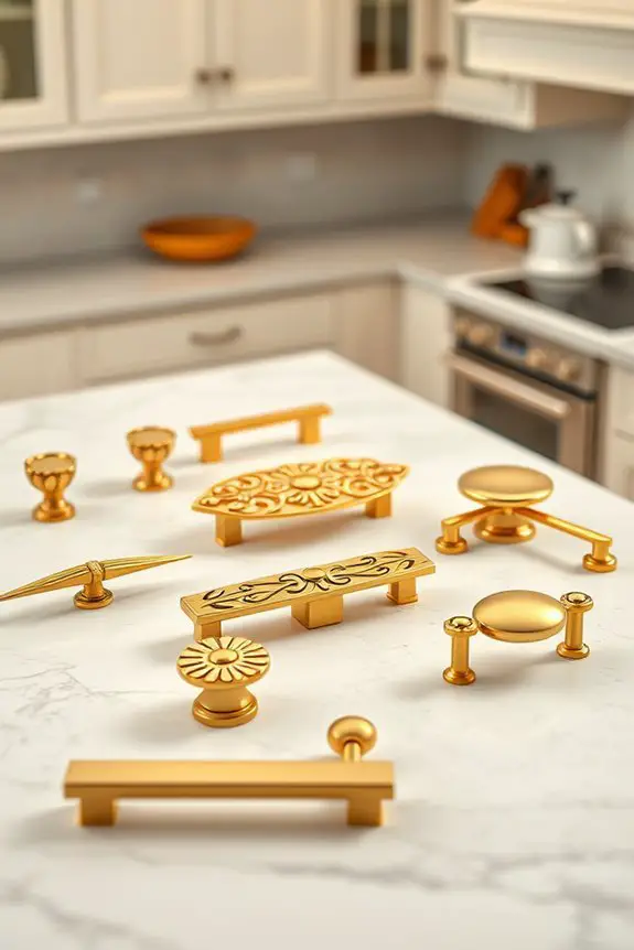 elegant gold drawer pulls