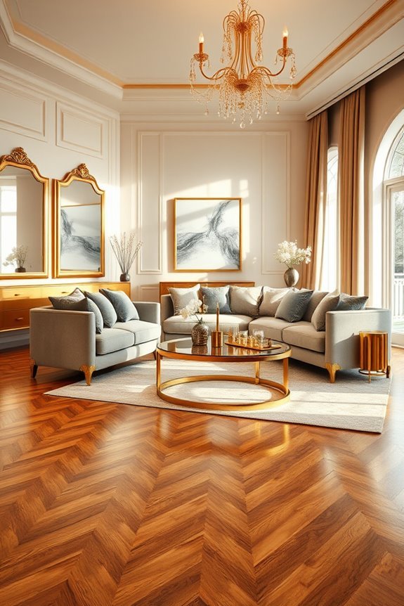 elegant gold flooring accents