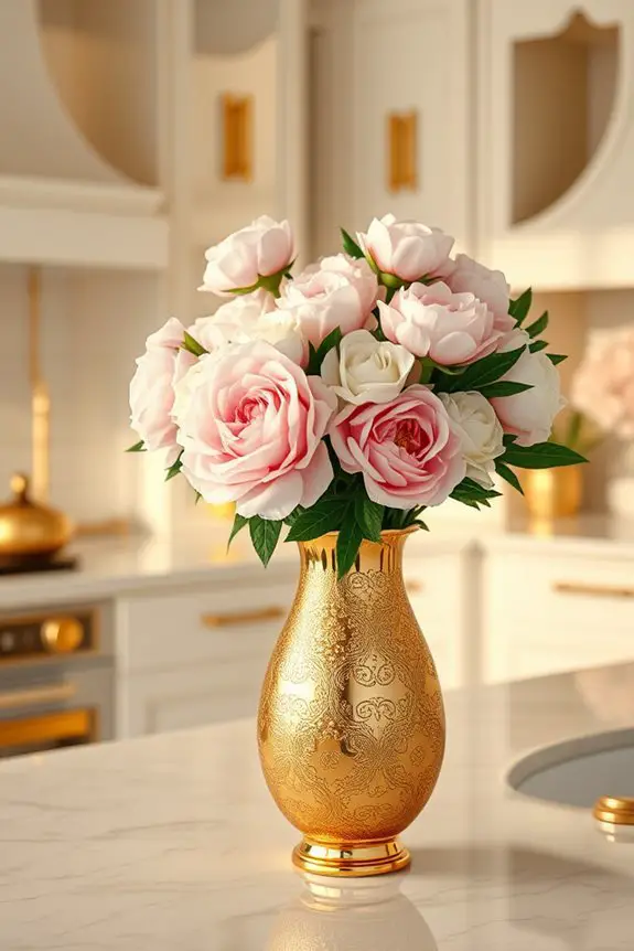 elegant gold flower vases