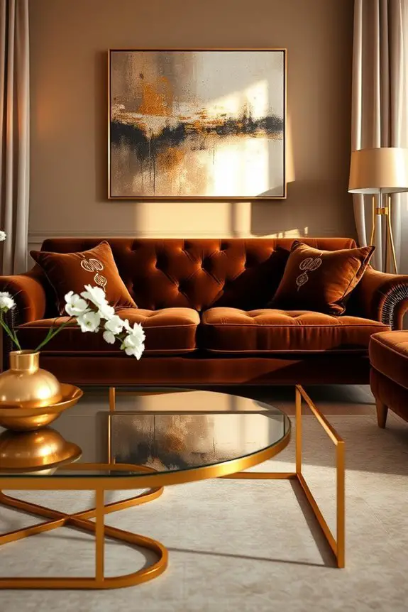 elegant gold furniture accents