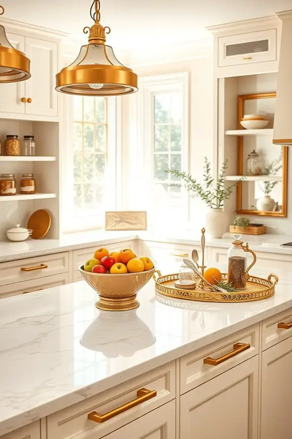 elegant gold kitchen accents