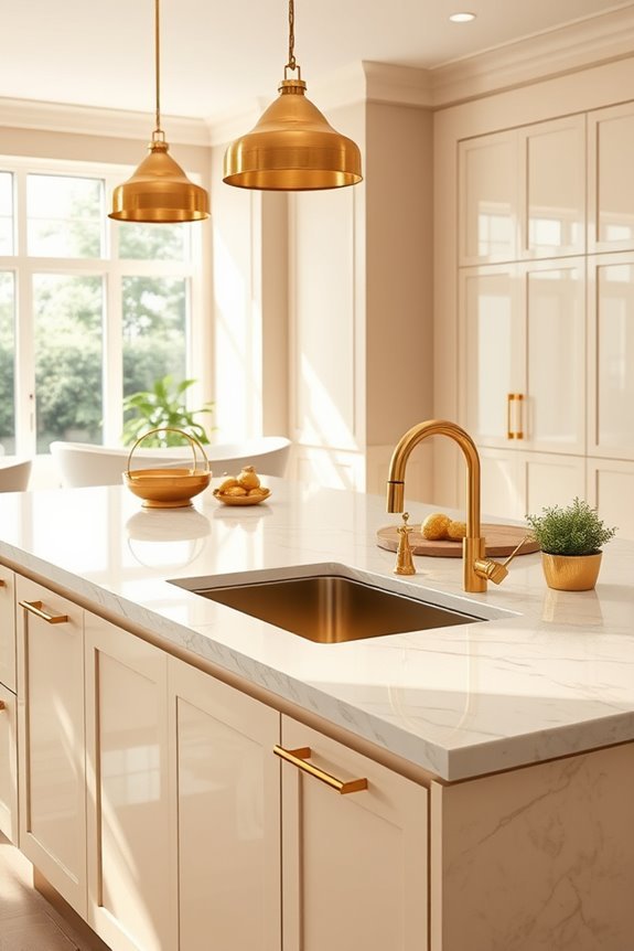 elegant gold kitchen accents