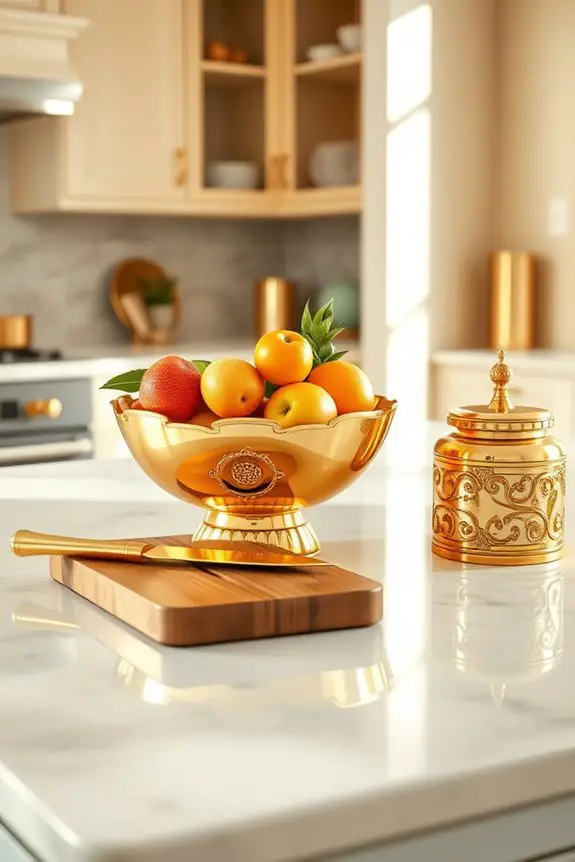 elegant gold kitchen accessories