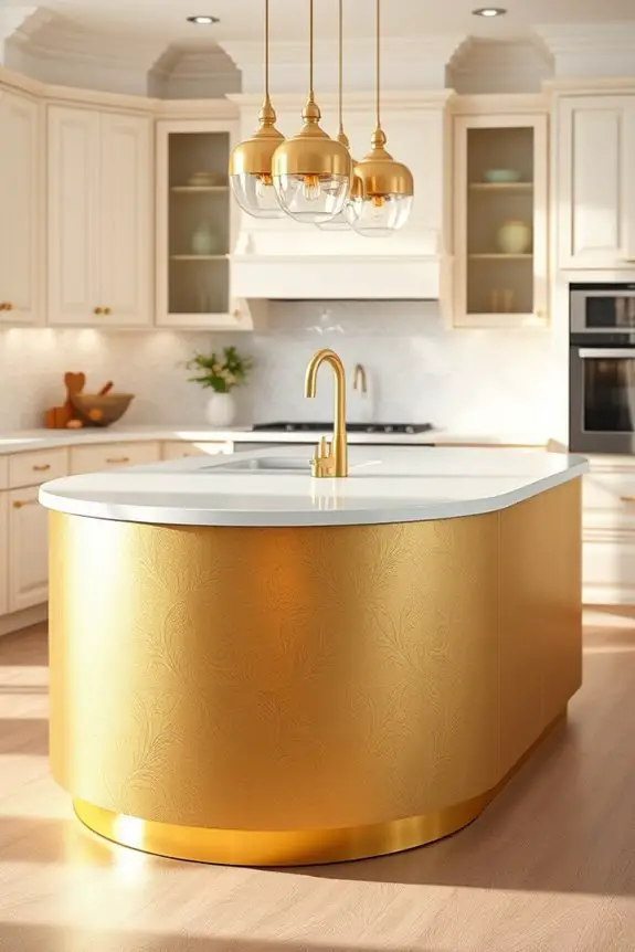 elegant gold kitchen centerpiece