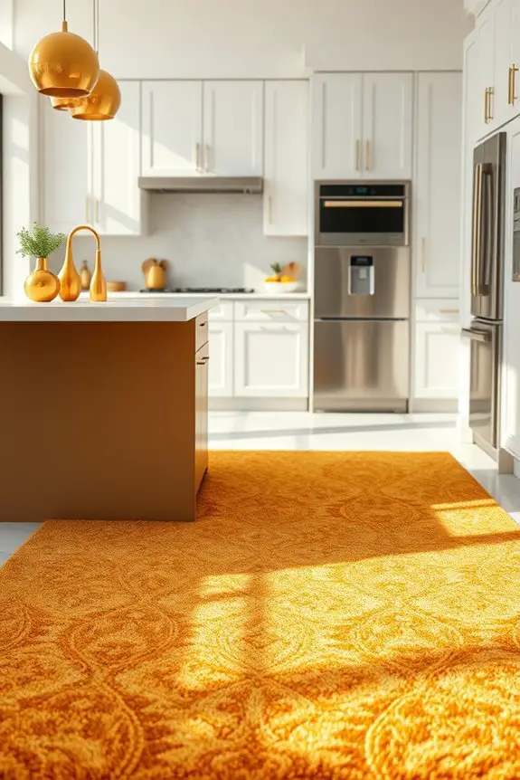 elegant gold kitchen rugs