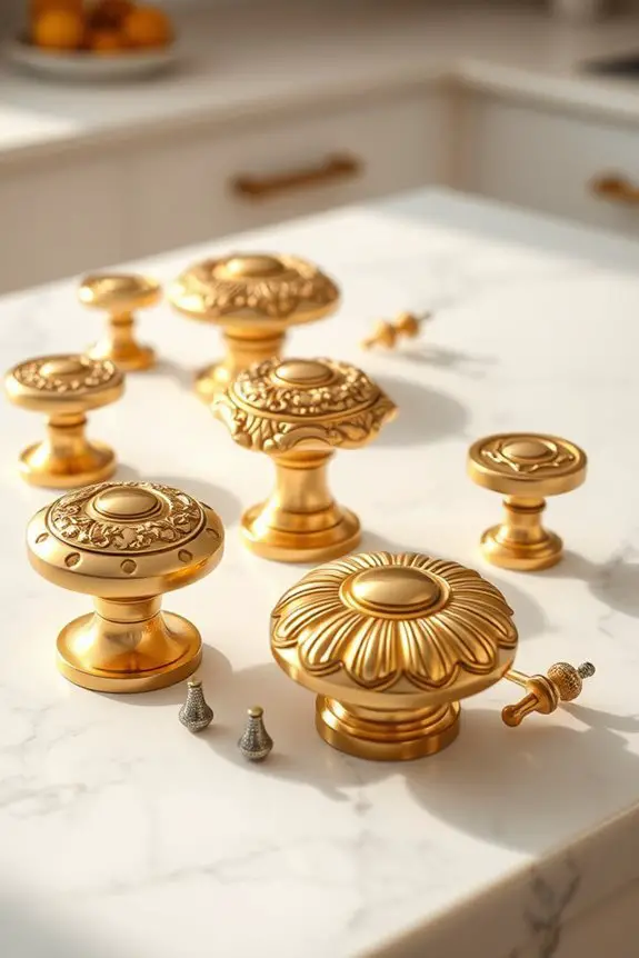 elegant gold knobs enhance design
