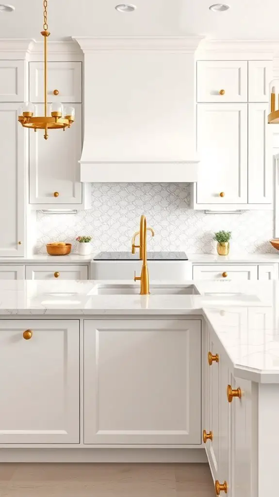 elegant gold knobs enhance sophistication