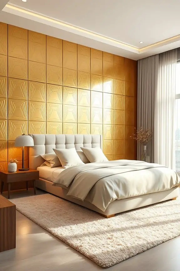 elegant gold metallic panels
