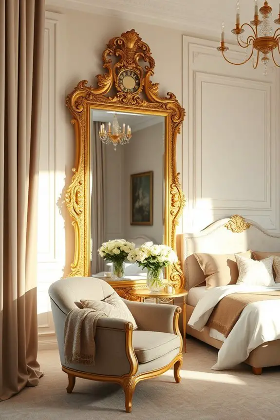 elegant gold mirror accents