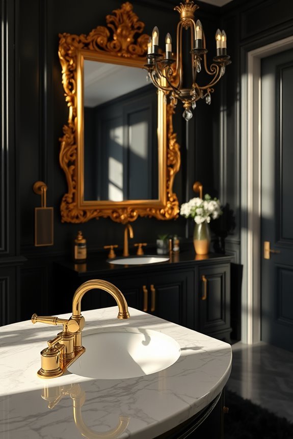 elegant gold mirrors framed